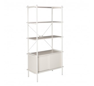 POPULAR ΒΙΒΛΙΟΘΗΚΗ CREAM 80x40xH163cm