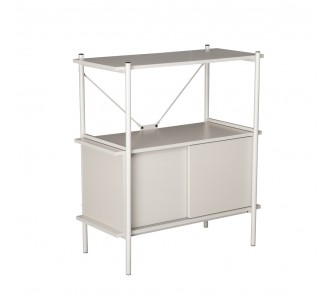 POPULAR ΒΙΒΛΙΟΘΗΚΗ CREAM 80x40xH92cm