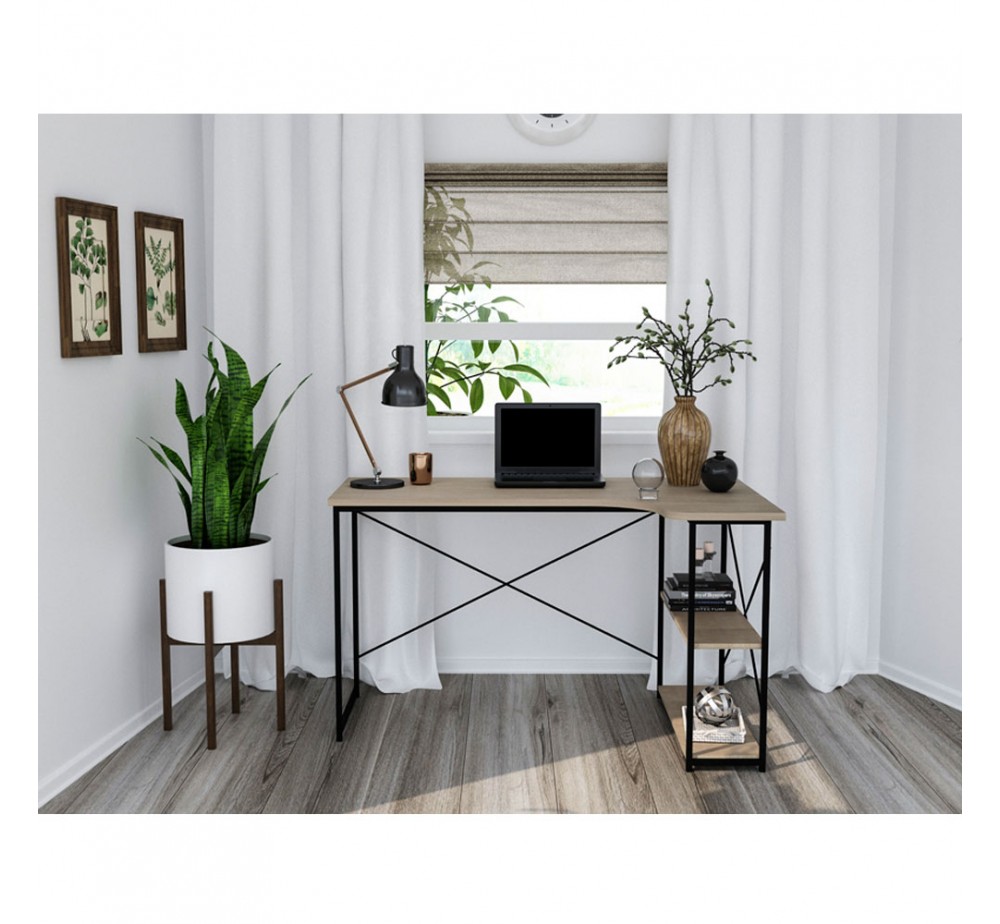 EDGE DESK CHIPBOARD WITH MELAMINE SONOMA BLACK 120x73xH75cm E1 PRC