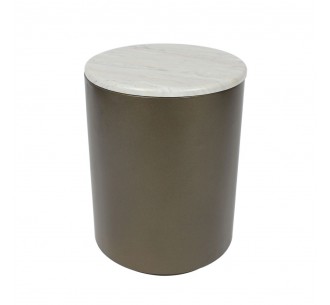 POMMA SIDE TABLE TRAVERTINE BRONZE 37x37xH49cm