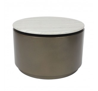 POMMA COFFEE TABLE TRAVERTINE BRONZE 60x60xH38cm