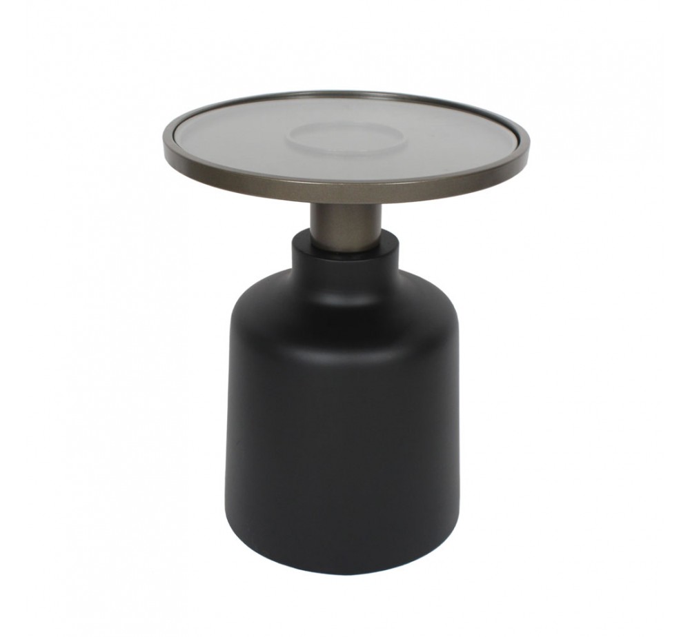 BOW SIDE TABLE ΜΑΥΡΟ BRONZE 45x45xH55cm