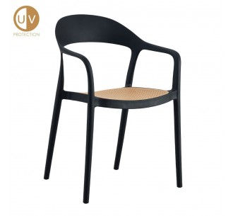 BISTROT ARMCHAIR BLACK NATURAL 57x53xH81,5cm