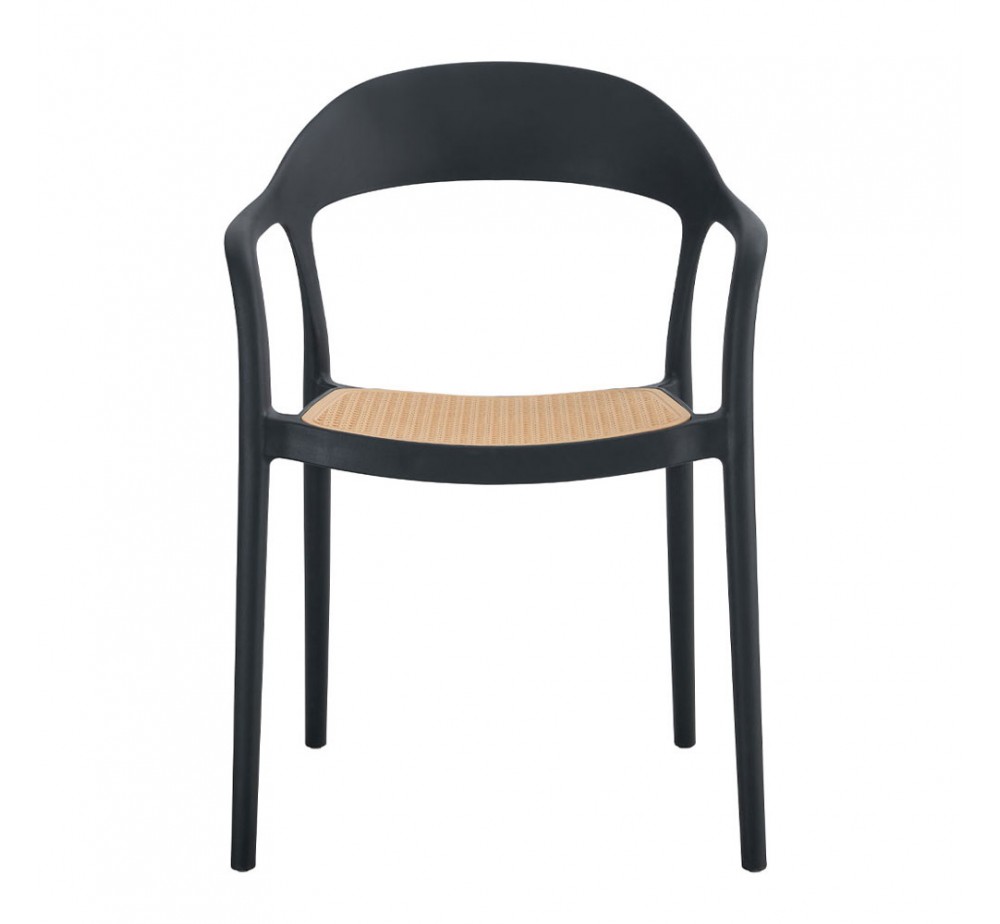 BISTROT ΠΟΛΥΘΡΟΝΑ ΜΑΥΡΟ ΦΥΣΙΚΟ 57x53xH81,5cm