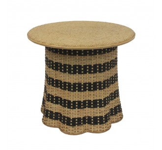 NUBIA COFFEE TABLE ΦΥΣΙΚΟ ΜΑΥΡΟ 60x60xH52,5cm