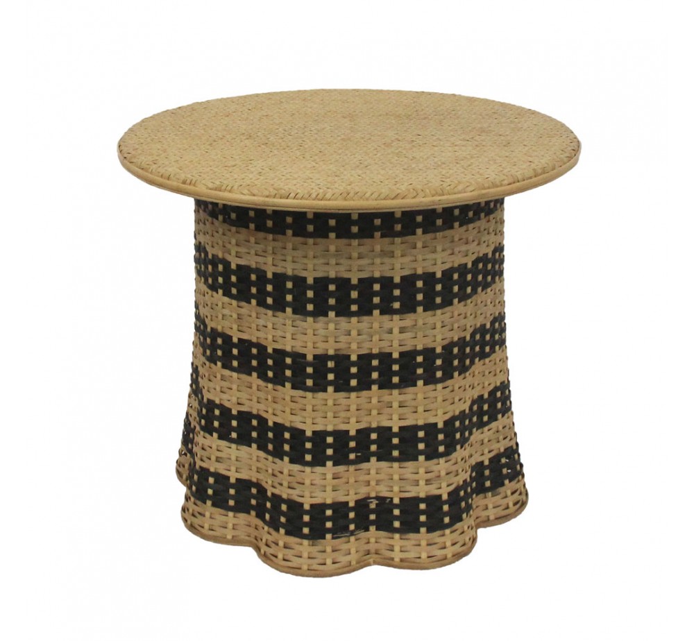 NUBIA COFFEE TABLE ΦΥΣΙΚΟ ΜΑΥΡΟ 60x60xH52,5cm
