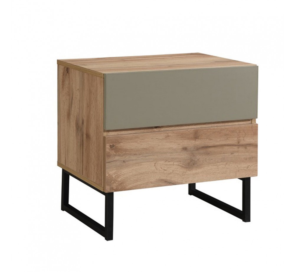 VERDE NIGHTSTAND 2DRAWERS NATURAL MINT 50x41,5xH50cm