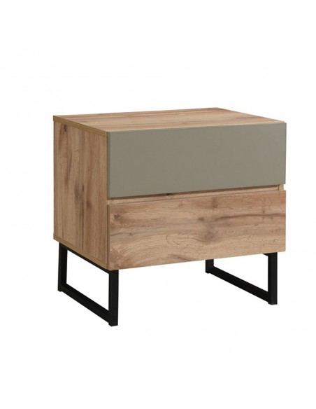 VERDE NIGHTSTAND 2DRAWERS NATURAL MINT 50x41,5xH50cm