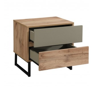 VERDE NIGHTSTAND 2DRAWERS NATURAL MINT 50x41,5xH50cm 2