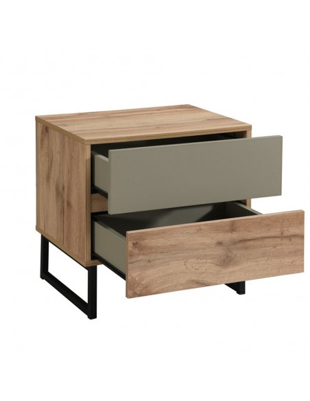 VERDE NIGHTSTAND 2DRAWERS NATURAL MINT 50x41,5xH50cm