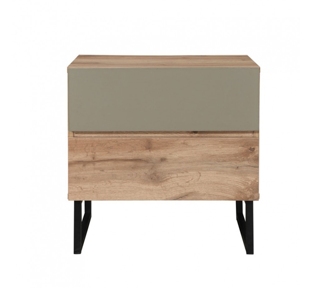VERDE NIGHTSTAND 2DRAWERS NATURAL MINT 50x41,5xH50cm