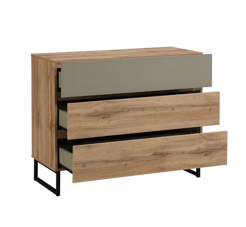 VERDE PEDESTAL 3DRAWERS NATURAL MINT 100x41,5xH81cm