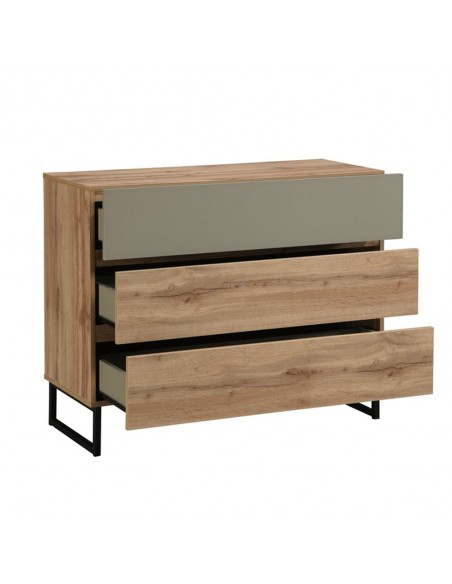 VERDE PEDESTAL 3DRAWERS NATURAL MINT 100x41,5xH81cm