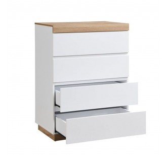 CASA PEDESTAL 4DRAWERS WHITE NATURAL 80x50xH110cm 2