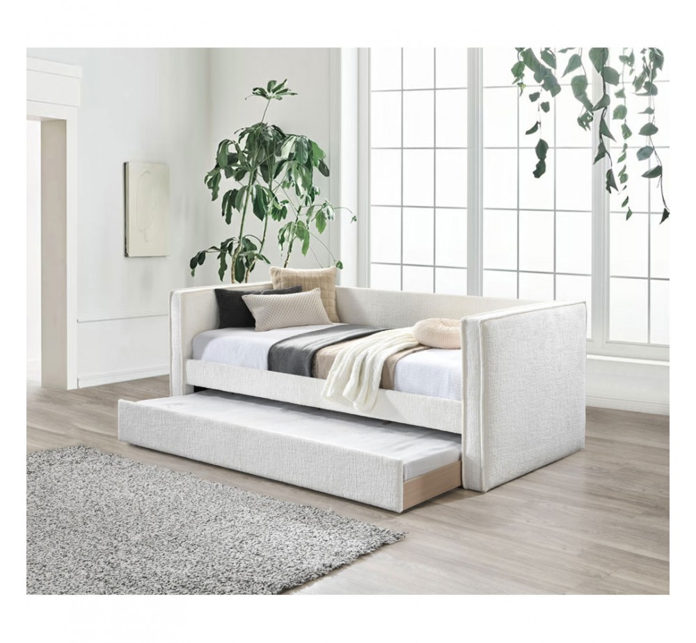 CALMO ΚΑΝΑΠΕΣ ΚΡΕΒΑΤΙ (ΓΙΑ ΣΤΡΩΜΑ 90x195cm) CREAM 99x222xH84,2cm
