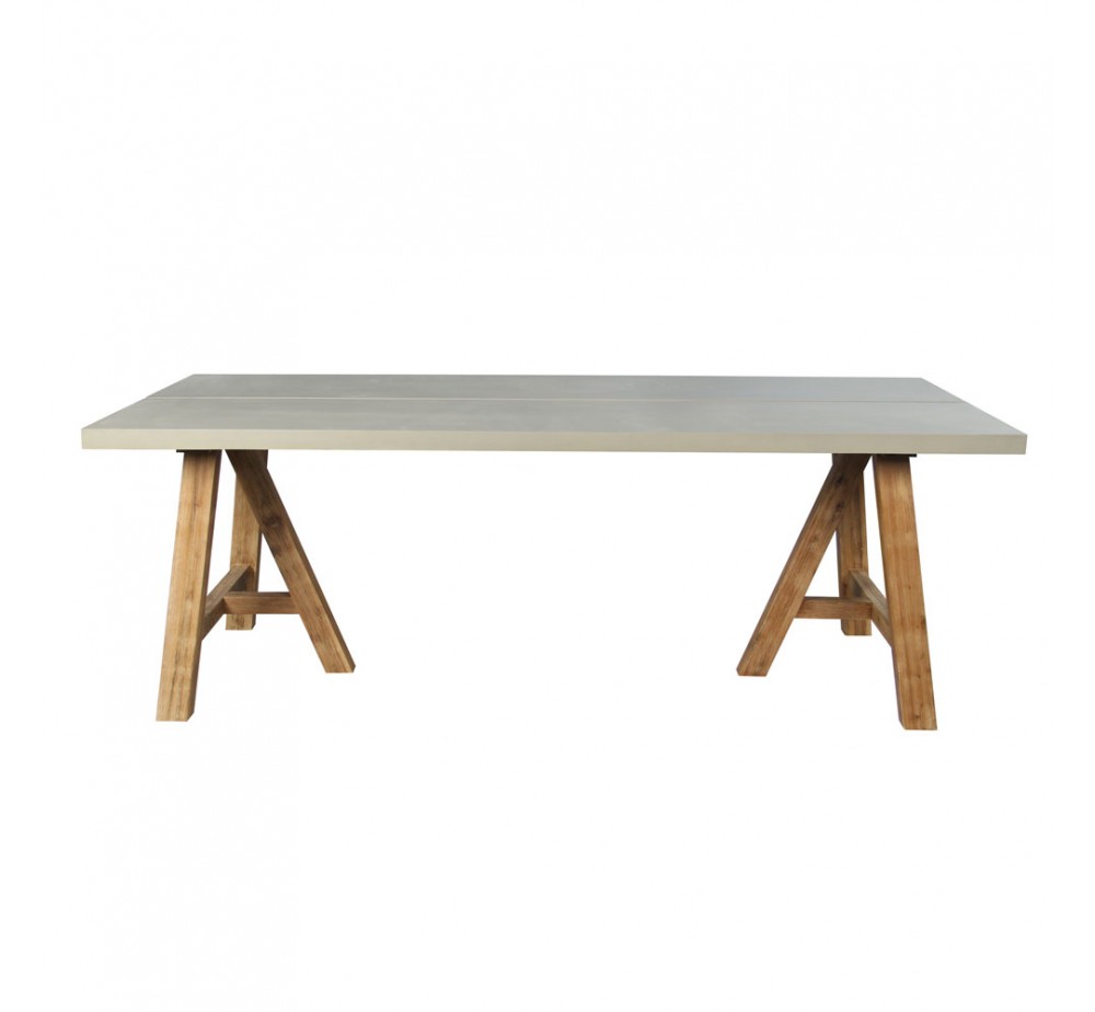 ERESOS ΤΡΑΠΕΖΙ CEMENT ΑΝΟΙΧΤΟ 200x100xH76cm