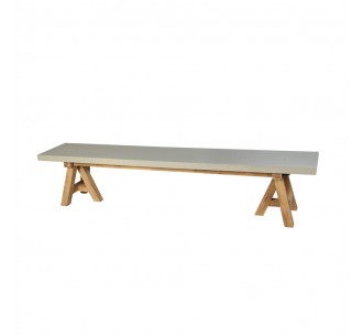 ERESOS BENCH LIMESTONE CEMENT LIGHT NATURAL 200x40xH45cm VN