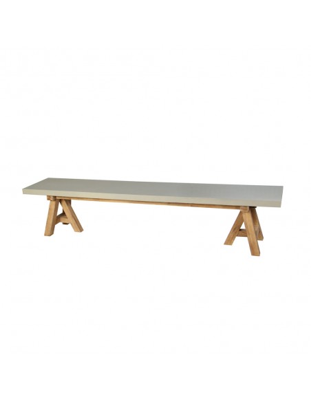 ERESOS BENCH LIMESTONE CEMENT LIGHT NATURAL 200x40xH45cm VN