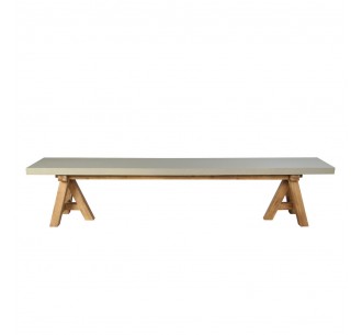 ERESOS BENCH LIMESTONE CEMENT LIGHT NATURAL 200x40xH45cm VN 2