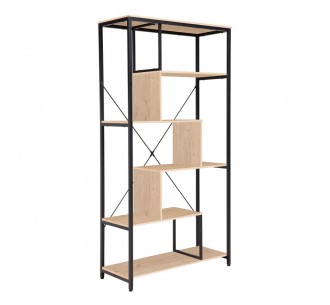 QUICK ΒΙΒΛΙΟΘΗΚΗ ΦΥΣΙΚΟ ΜΑΥΡΟ 85x35xH163cm