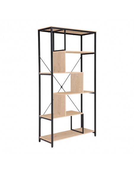 QUICK ΒΙΒΛΙΟΘΗΚΗ ΦΥΣΙΚΟ ΜΑΥΡΟ 85x35xH163cm