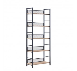 NEST ΒΙΒΛΙΟΘΗΚΗ ΦΥΣΙΚΟ ΜΑΥΡΟ 60x28xH154cm
