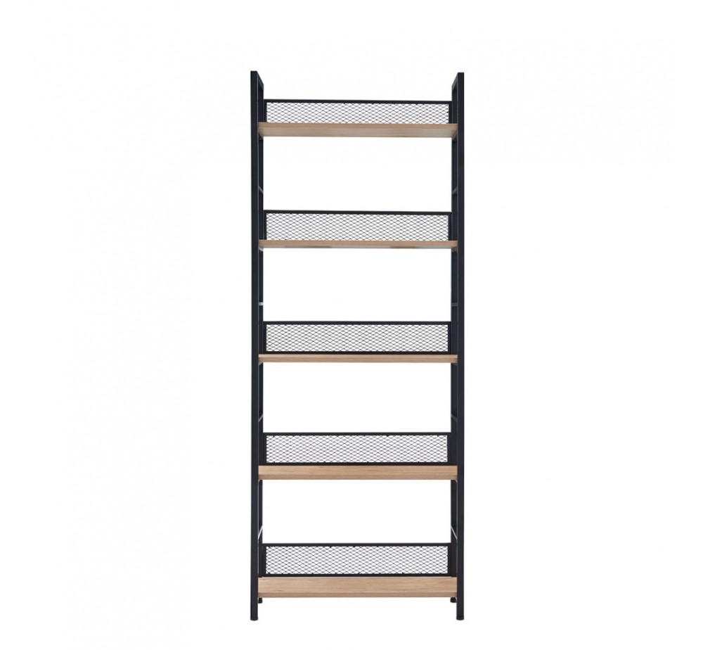 NEST ΒΙΒΛΙΟΘΗΚΗ ΦΥΣΙΚΟ ΜΑΥΡΟ 60x28xH154cm