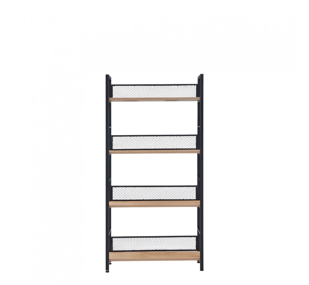 NEST ΒΙΒΛΙΟΘΗΚΗ ΦΥΣΙΚΟ ΜΑΥΡΟ 60x28xH121cm