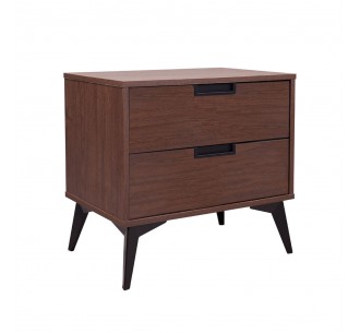 NUEZ NIGHTSTAND 2DRAWERS WALNUT 58x39xH55cm