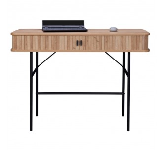 ROLLING CONSOLE CHIPBOARD WITH MELAMINE CARTA SONOMA METAL BLACK 108x52xH77cm E1 PRC