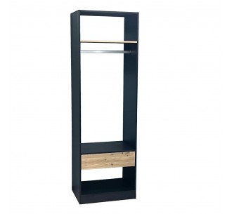 SYSTEM WARDROBE BLACK SONOMA 90x50xH180cm