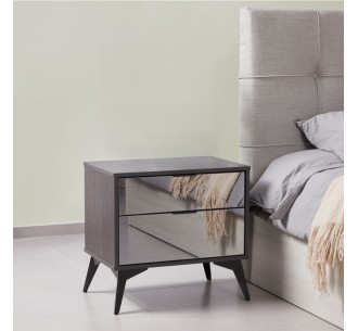 SPECCHIO ΚΟΜΟΔΙΝΟ 2ΣΥΡΤΑΡΙΑ ΜΑΥΡΟ OAK ΚΑΘΡΕΠΤΗΣ 58x39xH55cm 2
