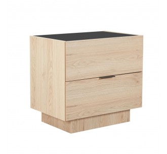 CUBIUS NIGHTSTAND 2DRAWERS NATURAL 58x39xH54,2cm