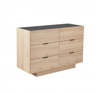 CUBIUS PEDESTAL 6DRAWERS NATURAL 120x45,4xH81cm