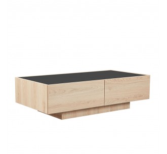 CUBIUS COFFEE TABLE ΦΥΣΙΚΟ ΦΙΜΕ ΜΑΥΡΟ 118x59xH33cm
