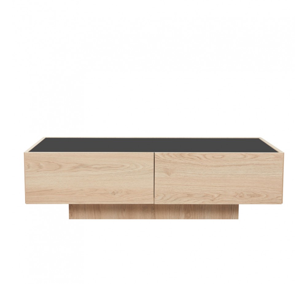 CUBIUS COFFEE TABLE ΦΥΣΙΚΟ ΦΙΜΕ ΜΑΥΡΟ 118x59xH33cm