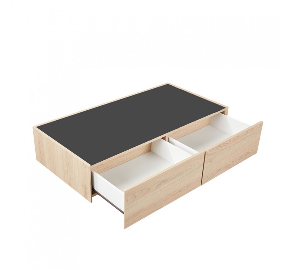 CUBIUS COFFEE TABLE ΦΥΣΙΚΟ ΦΙΜΕ ΜΑΥΡΟ 118x59xH33cm