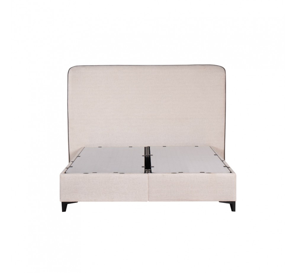COLOMBO ΚΡΕΒΑΤΙ ΜΕ ΑΠΟΘΗΚ. ΧΩΡΟ (ΓΙΑ ΣΤΡΩΜΑ 160x200cm) OFF WHITE 06-900 ΜΑΥΡΟ 170x210xH120cm