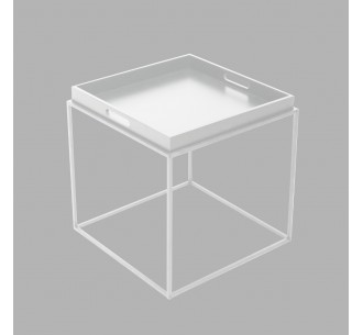 BUTLER SIDE TABLE ΛΕΥΚΟ 45x45xH45cm