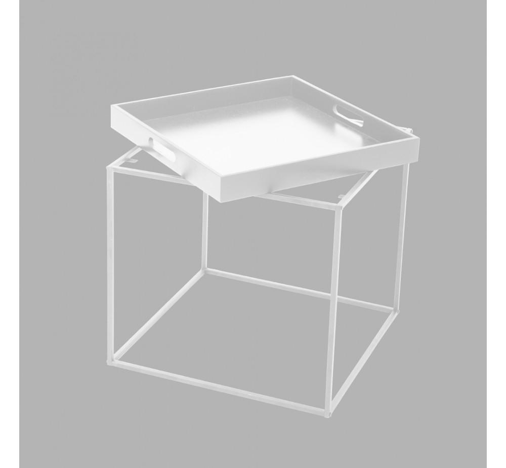 BUTLER SIDE TABLE ΛΕΥΚΟ 45x45xH45cm
