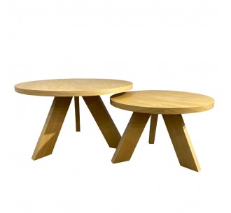 TAVOLA COFFEE TABLE SET 2ΤΕΜ 80x80xH47cm