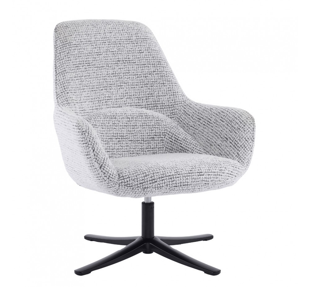 TIFFANY ARMCHAIR SWIVEL WHITE WITH PATTERN 80x75xH90cm