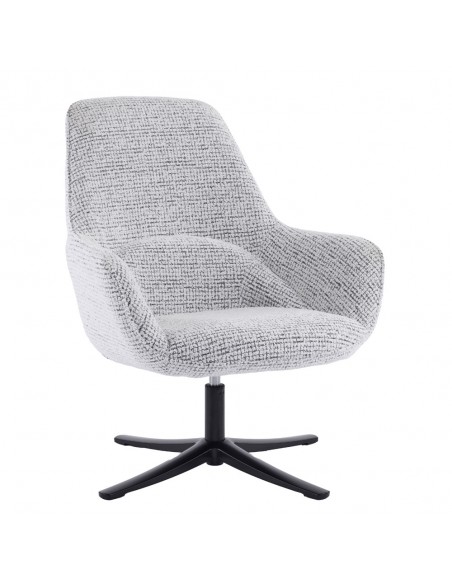 TIFFANY ARMCHAIR SWIVEL WHITE WITH PATTERN 80x75xH90cm