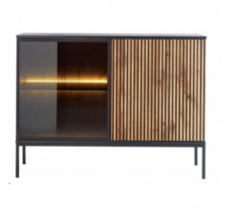 MYSTERY COMMODE 2DOORS NATURAL DARK BLACK 104x39xH83cm
