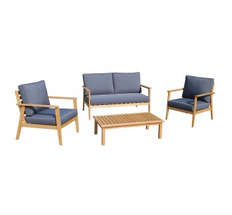 PIAZZA LOUNGE SET 1+2+1 NATURAL GREY DARK