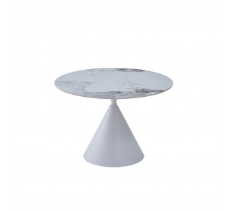 ATRIUM TABLE WHITE WITH MARBLE PATTERN 110x110xH76cm