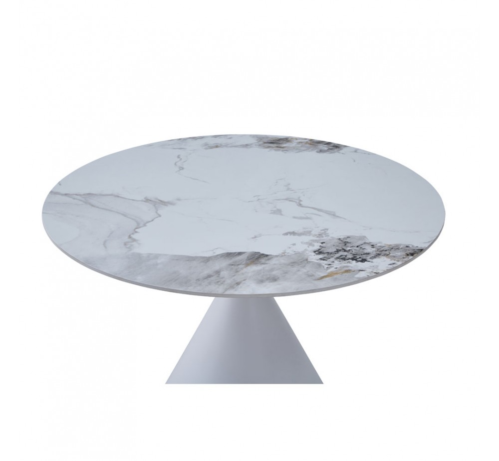 ATRIUM TABLE WHITE WITH MARBLE PATTERN 110x110xH76cm