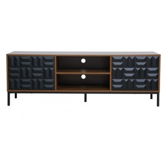 ZUMA TV STAND WALNUT BLACK 160x40xH54,5cm