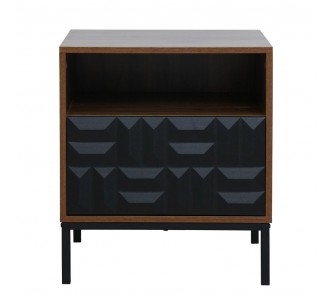 ZUMA NIGHTSTAND WALNUT BLACK 51,5x40xH58,5cm