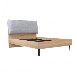 NEON BED (FOR MATTRESS 120x200cm) GREY NATURAL 127x210xH101cm